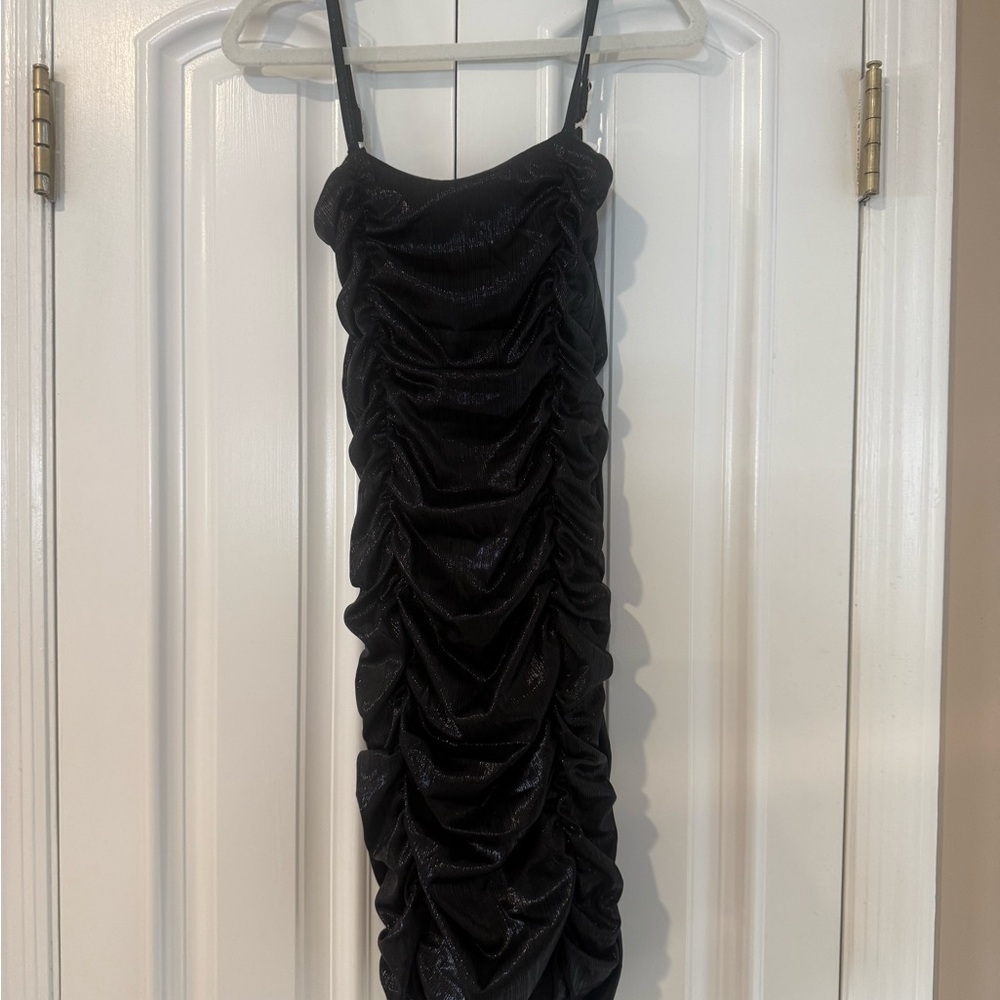 Katie J NYC Black Ruched Formal Dress- kids large ( youth)